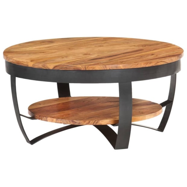 Coffee Table 65x65x32 Cm Solid Acacia Wood Image 9