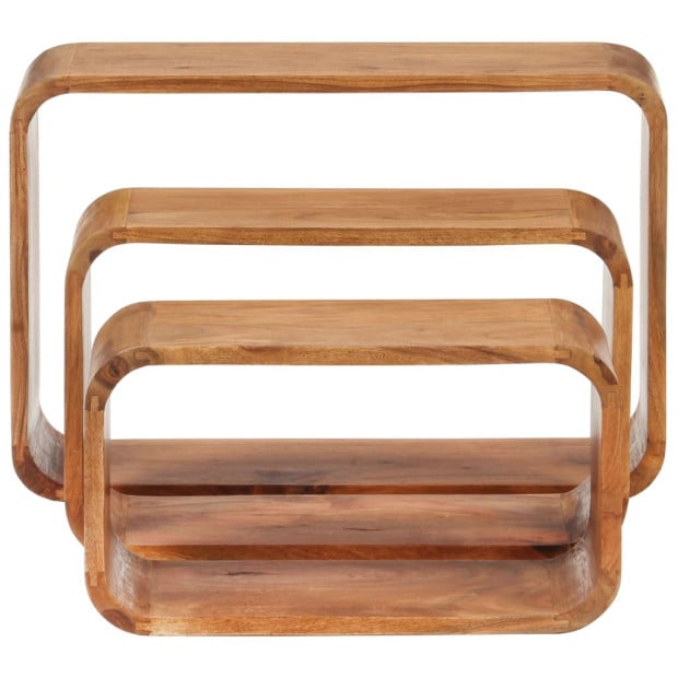 Side Tables 3 Pcs Solid Acacia Wood Sheesham Finish Image 2