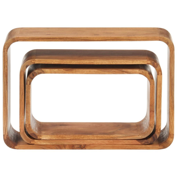 Side Tables 3 Pcs Solid Acacia Wood Sheesham Finish Image 3