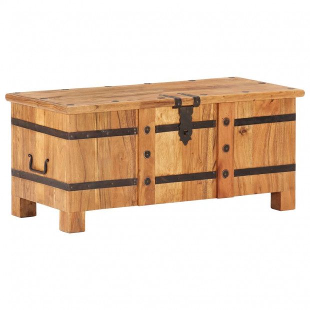 Chest 90x40x40 Cm Solid Acacia Wood Image 11