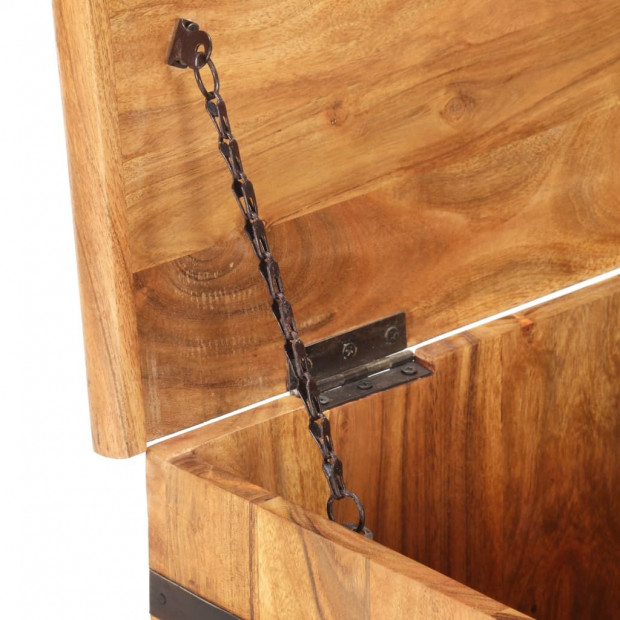 Chest 90x40x40 Cm Solid Acacia Wood Image 8