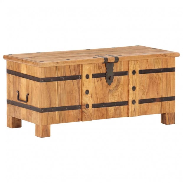 Chest 90x40x40 Cm Solid Acacia Wood Image 10