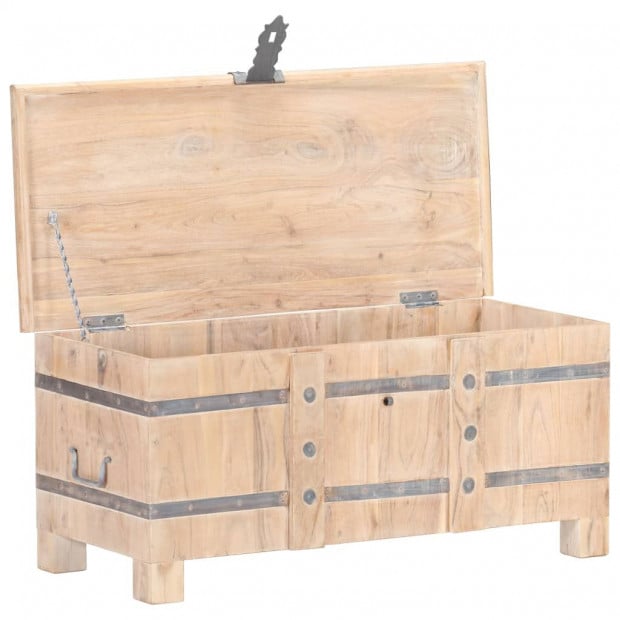 Chest 90x40x40 Cm Solid Acacia Wood Image 4