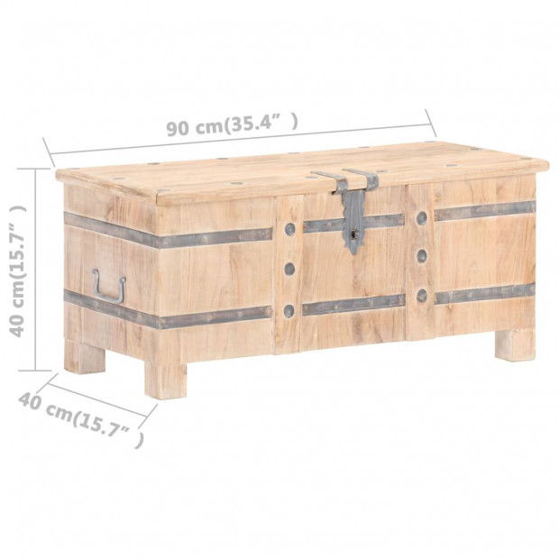 Chest 90x40x40 Cm Solid Acacia Wood Image 9