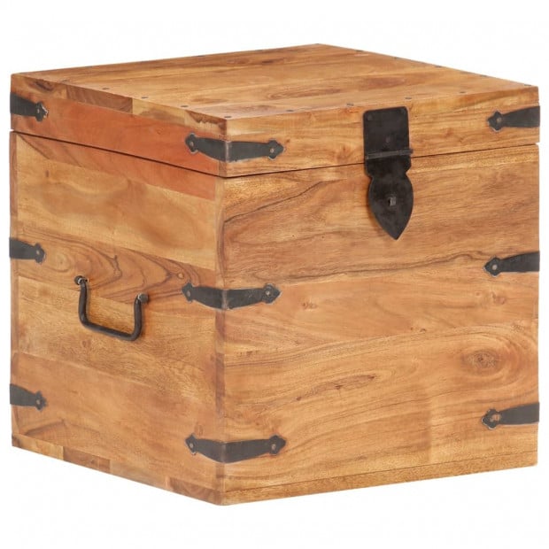 Chest 40x40x40 Cm Solid Acacia Wood Image 2