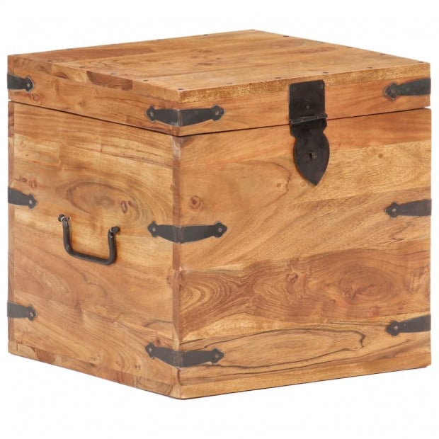 Chest 40x40x40 Cm Solid Acacia Wood Image 11