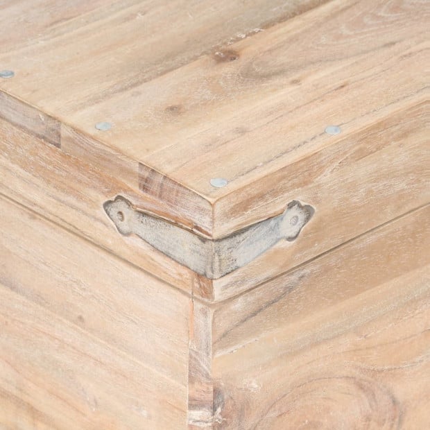 Chest 40x40x40 Cm Solid Acacia Wood Image 2