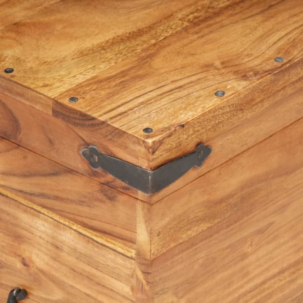 Chest 90x40x40 Cm Solid Acacia Wood Image 2