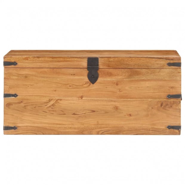 Chest 90x40x40 Cm Solid Acacia Wood Image 3