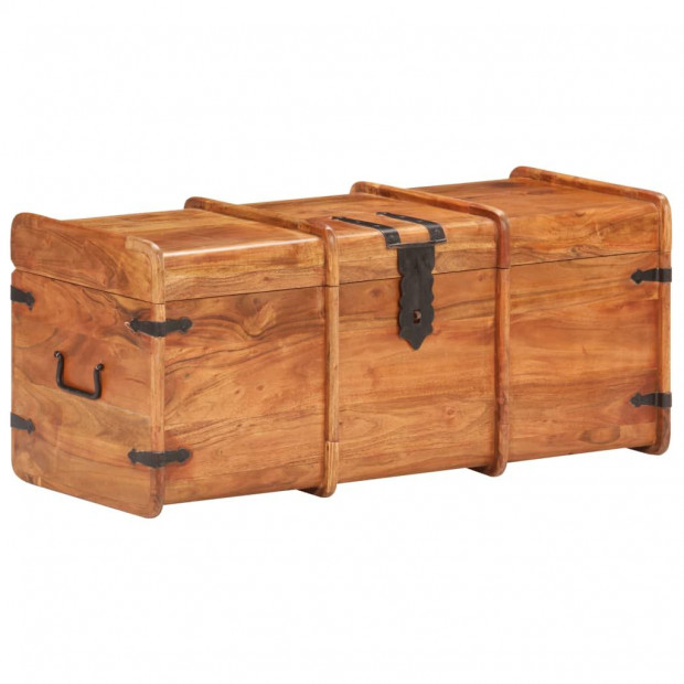 Storage Chest 90x40x40 Cm Solid Acacia Wood Image 11