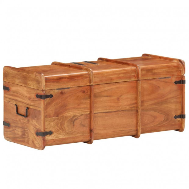 Storage Chest 90x40x40 Cm Solid Acacia Wood Image 6