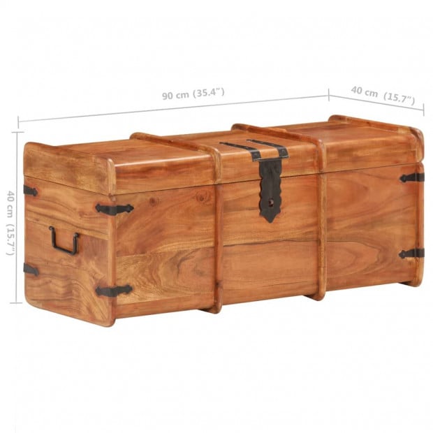 Storage Chest 90x40x40 Cm Solid Acacia Wood Image 8