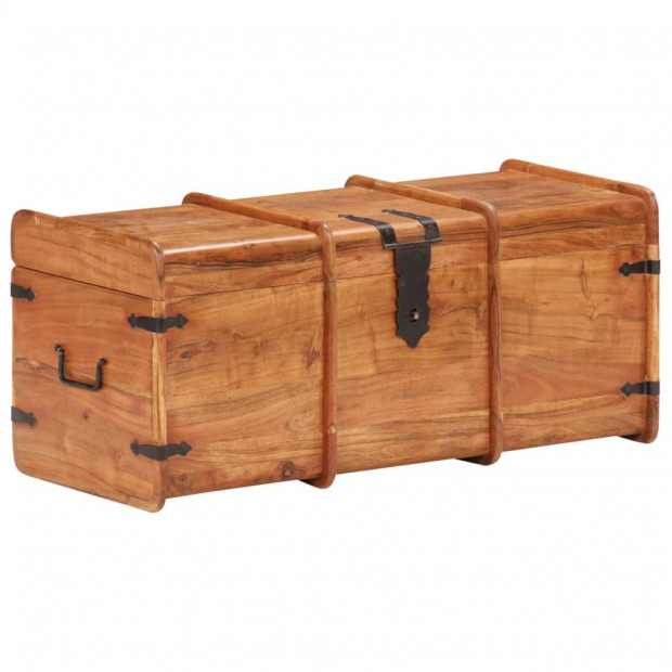 Storage Chest 90x40x40 Cm Solid Acacia Wood Image 10