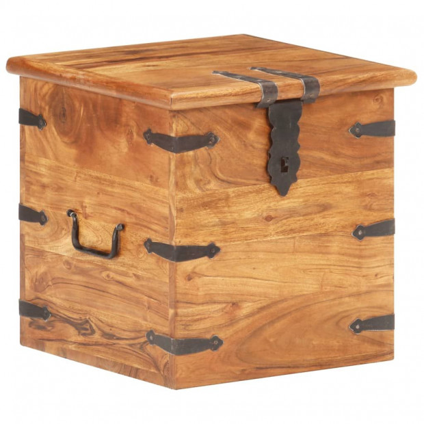 Chest 40x40x40 Cm Solid Acacia Wood Image 10
