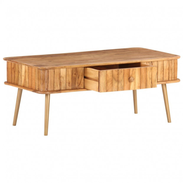 Coffee Table 100x50x40 Cm Solid Acacia Wood Image 2