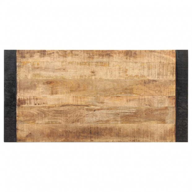 Dining Table 120x60x76 Cm Solid Rough Mango Wood Image 3