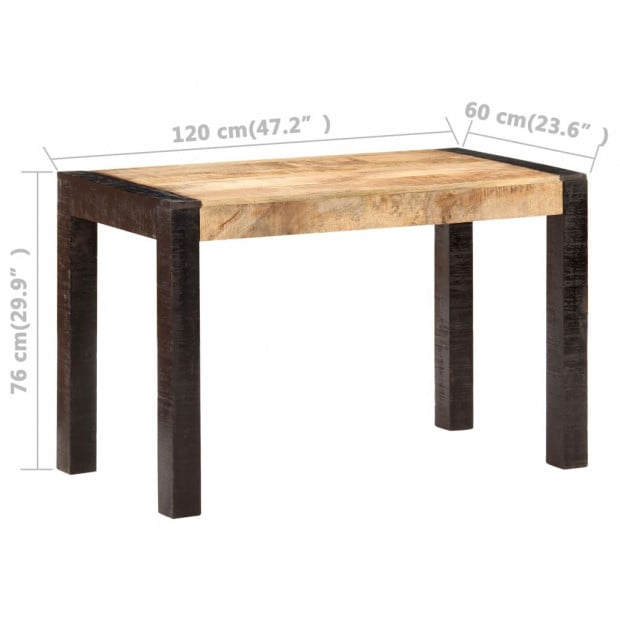 Dining Table 120x60x76 Cm Solid Rough Mango Wood Image 5