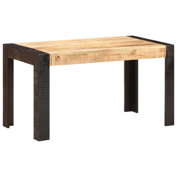 Dining Table 140x70x76 Cm Solid Rough Mango Wood Image 9