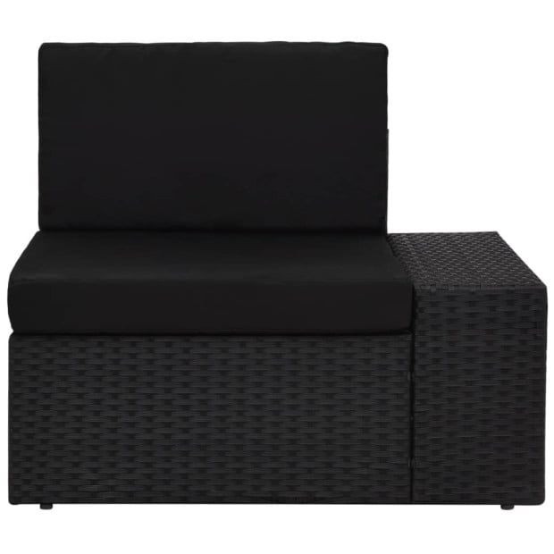 6 Piece Garden Lounge Set Poly Rattan Black Image 6