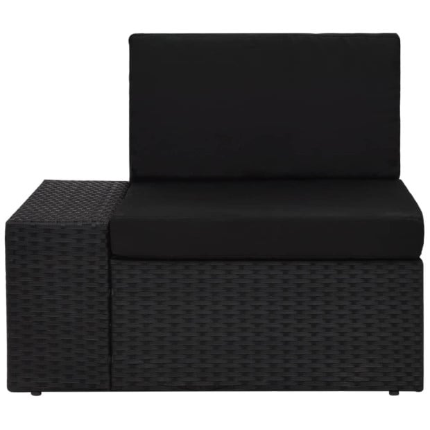 6 Piece Garden Lounge Set Poly Rattan Black Image 8