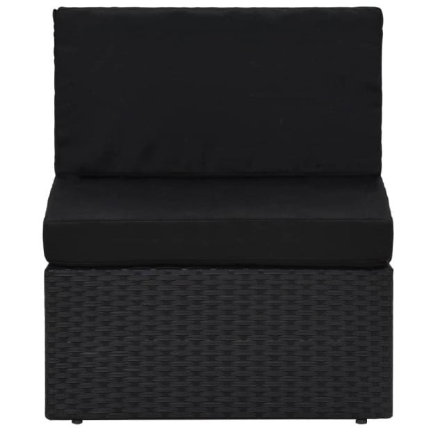 6 Piece Garden Lounge Set Poly Rattan Black Image 10