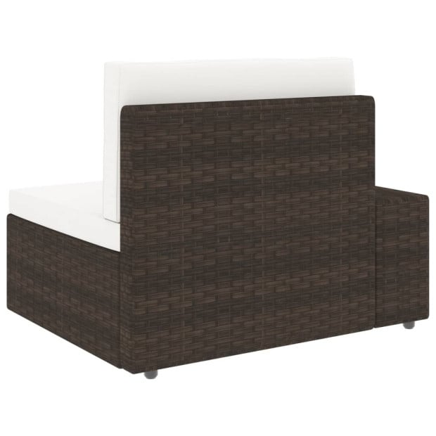 5 Piece Garden Lounge Set Poly Rattan Brown Image 11