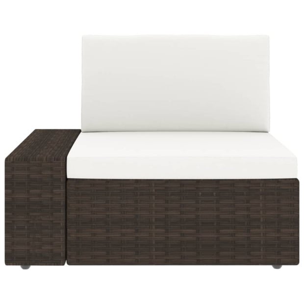 5 Piece Garden Lounge Set Poly Rattan Brown Image 9
