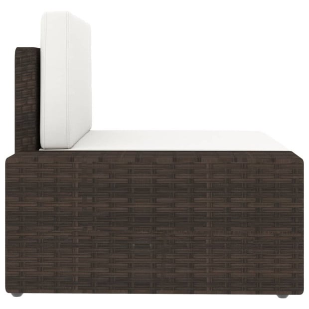 5 Piece Garden Lounge Set Poly Rattan Brown Image 10