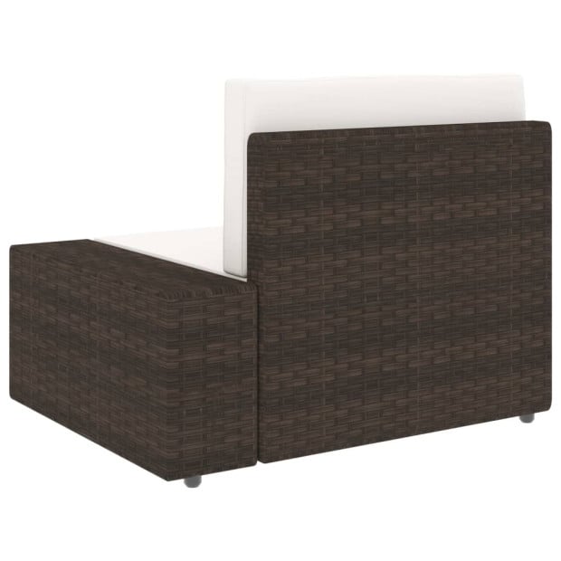 4 Piece Garden Lounge Set Poly Rattan Brown Image 11