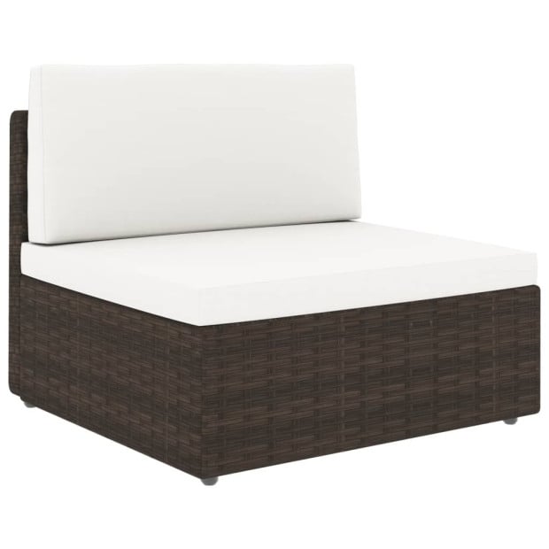 4 Piece Garden Lounge Set Poly Rattan Brown Image 5