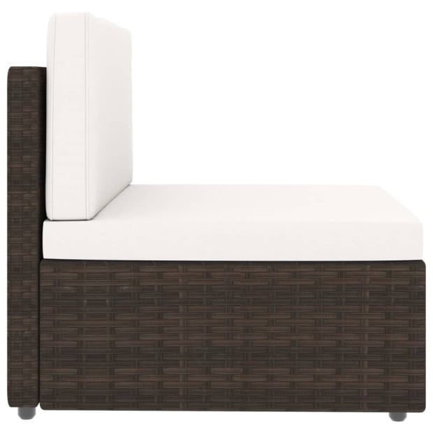 4 Piece Garden Lounge Set Poly Rattan Brown Image 6