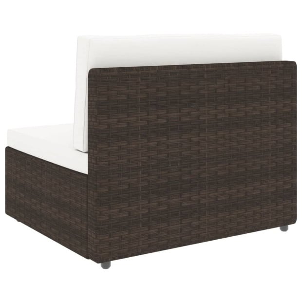 4 Piece Garden Lounge Set Poly Rattan Brown Image 7