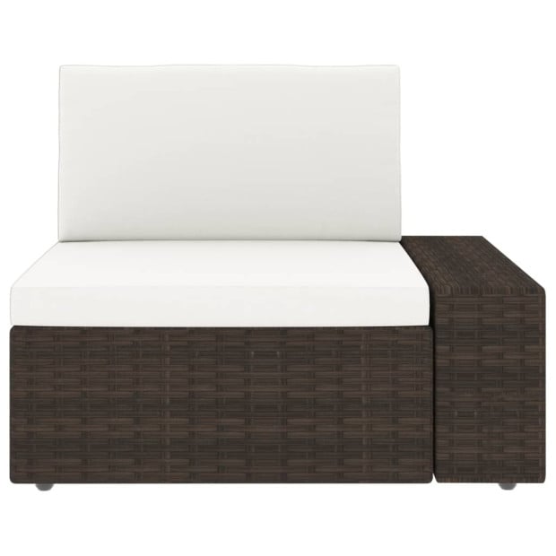 4 Piece Garden Lounge Set Poly Rattan Brown Image 8