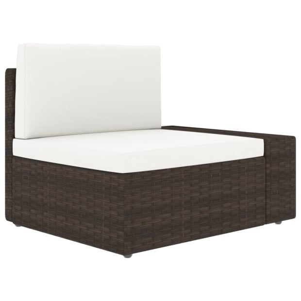 4 Piece Garden Lounge Set Poly Rattan Brown Image 9