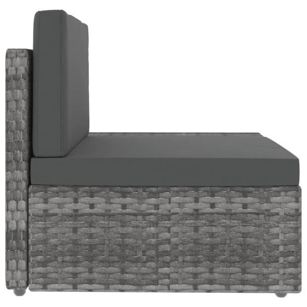 6 Piece Garden Lounge Set Poly Rattan Grey Image 11