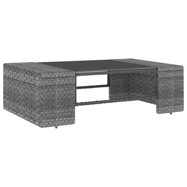 6 Piece Garden Lounge Set Poly Rattan Grey Image 3