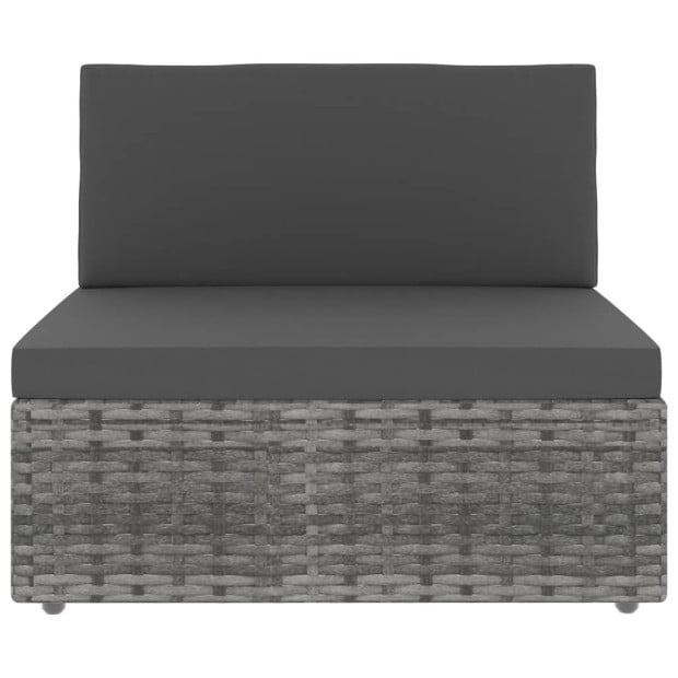 6 Piece Garden Lounge Set Poly Rattan Grey Image 4