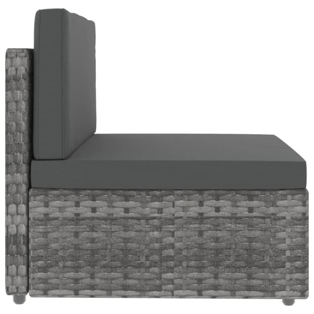 6 Piece Garden Lounge Set Poly Rattan Grey Image 6