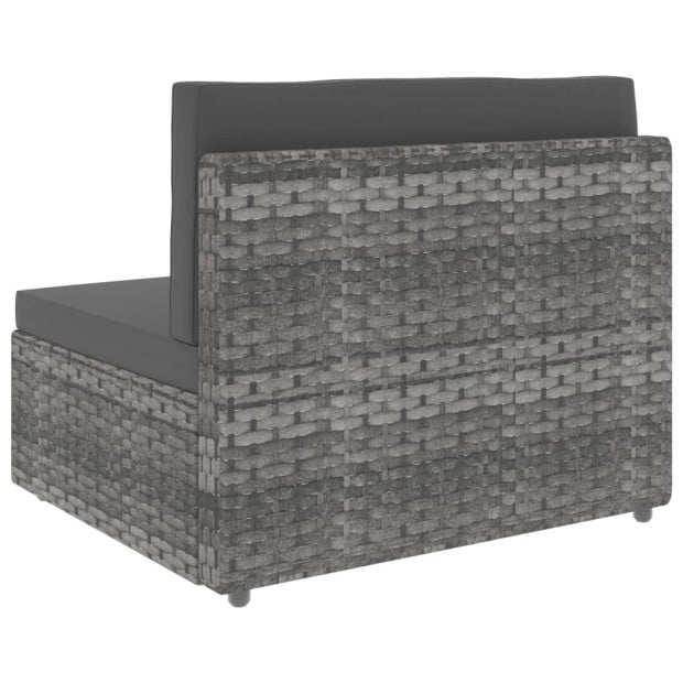 6 Piece Garden Lounge Set Poly Rattan Grey Image 7