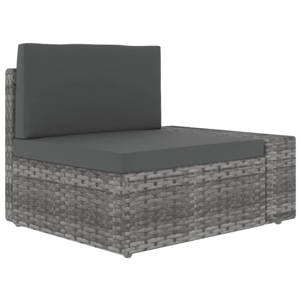6 Piece Garden Lounge Set Poly Rattan Grey Image 10
