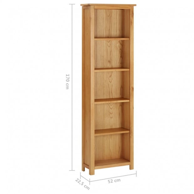 Bookcase 52x22.5x170 Cm Solid Oak Wood Image 6