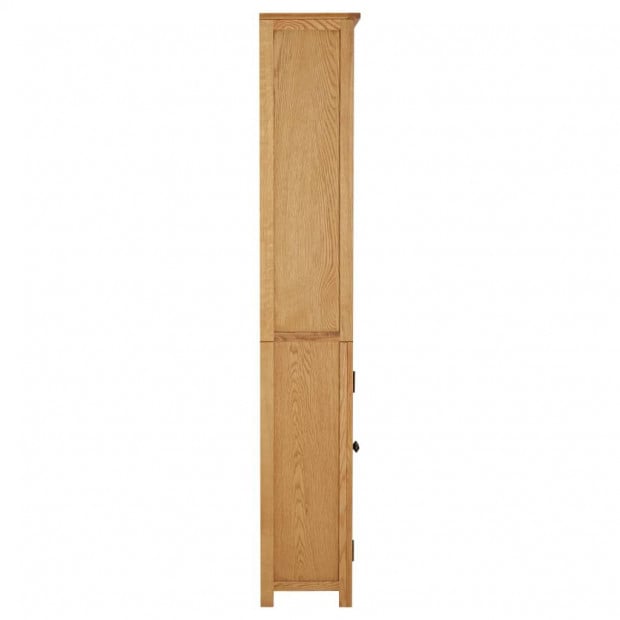 Bookcase With 2 Doors 90x30x200cm Solid Oak Wood Image 4