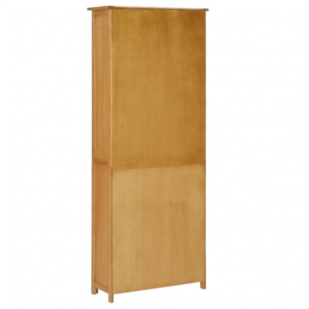 Bookcase With 2 Doors 90x30x200cm Solid Oak Wood Image 5