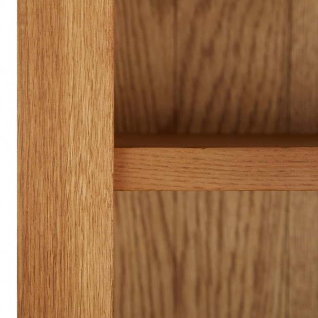 Bookcase With 2 Doors 90x30x200cm Solid Oak Wood Image 6