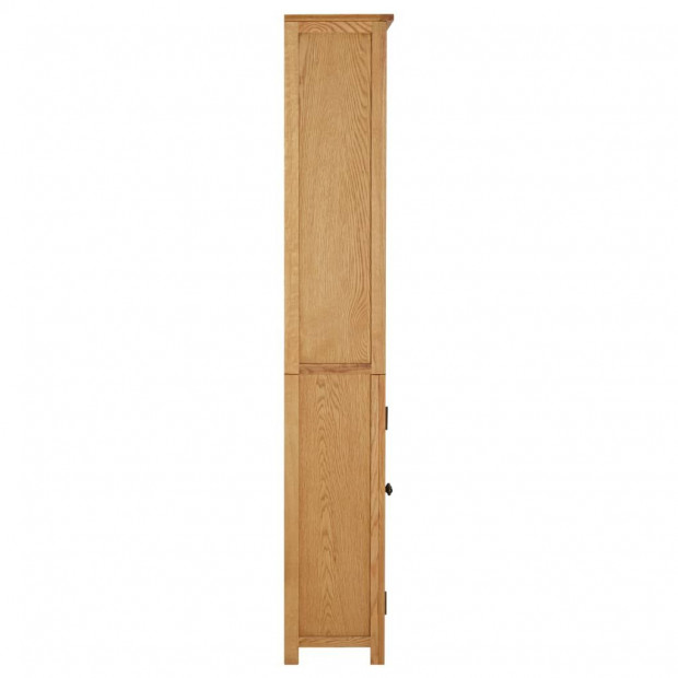 Bookcase With 2 Doors 70x30x180cm Solid Oak Wood Image 4
