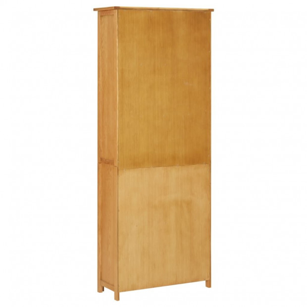 Bookcase With 2 Doors 70x30x180cm Solid Oak Wood Image 5
