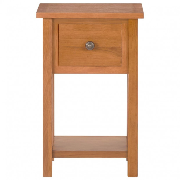 Magazine Bedside Table With Drawer 35x27x55cm Solid Oak Wood Image 3