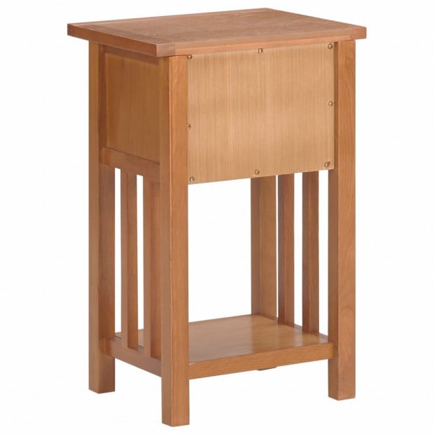 Magazine Bedside Table With Drawer 35x27x55cm Solid Oak Wood Image 5