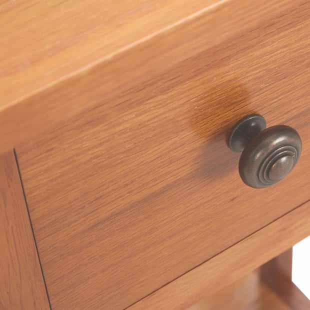 Magazine Bedside Table With Drawer 35x27x55cm Solid Oak Wood Image 7