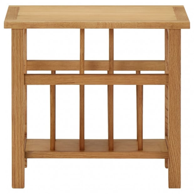 Magazine Table 45x27x42cm Solid Oak Wood Image 2